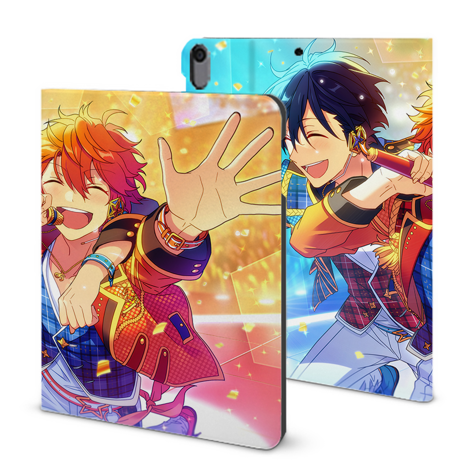 （画像用） あんさんぶるスターズ! Ensemble Stars IPad ケース ブック型 PUレザー TPU 耐衝撃 軽量 薄型 ペン収納なし 全面保護 IPad 各モデル対応